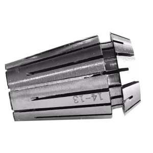 A precision ER20 collet for holding cutting tools.
