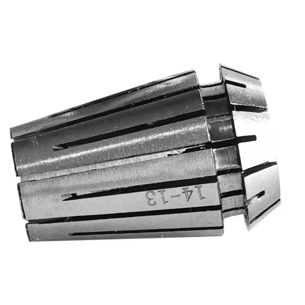A precision ER20 collet for holding cutting tools.